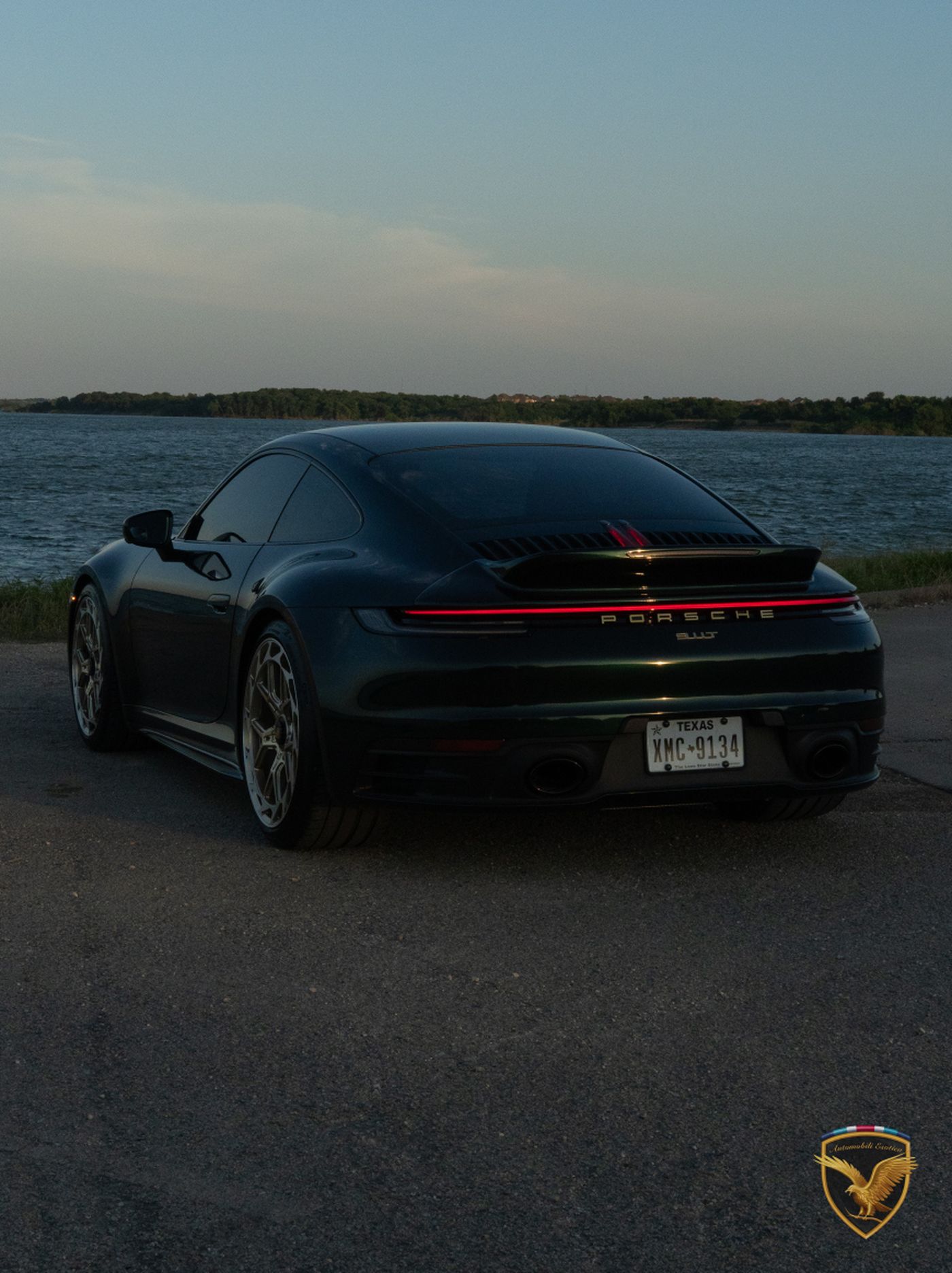 Rear view of the 911 showing the full-width light bar